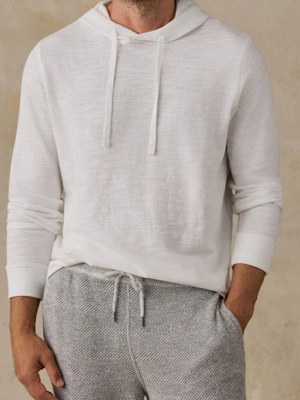Faherty Sunwashed Organic Cotton Hoodie Men's Natural Cream